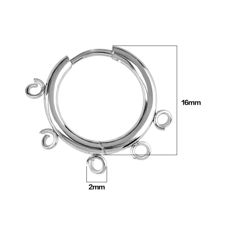 10pcs/lot Stainless Steel DIY Earrings Round Hoop Earring Clasps Fittings Base DIY Jewelry Earrings Making Supplies Finding