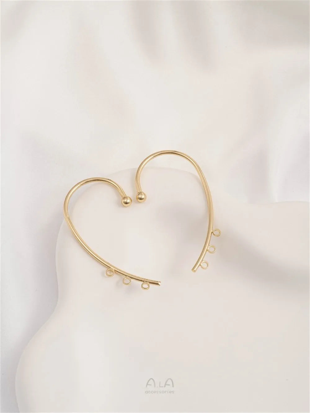 14K Gold-plated Earrings with Multiple Hanging Rings and Ear Clips, Handmade DIY Tassel Earring Accessories Without Ear Holes