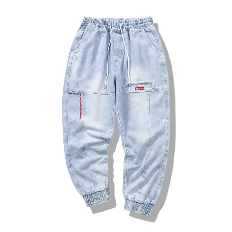 2024 New Men Streetwear Hip Hop Cargo Pants Mens Jeans Elastic Harem Joggers Pants Autumn Spring Trousers Men Clothing S-4XL - Premium Kiosk