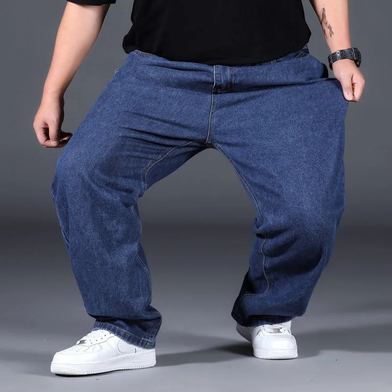 10XL Oversize Wide Legs Jeans Men Soft Cotton Cargo Jeans Plus Size Baggy Men's Trousers Fashion Streetwear Working Jeans Man - Premium Kiosk