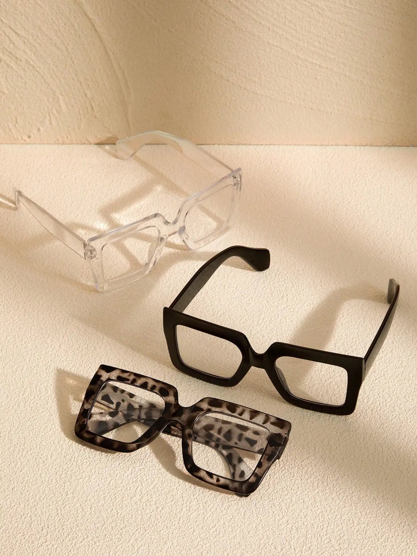 2/3/4PCS Fashion Classic Square Clear Glasses For Trendy Women Daily Life Cool Men Reading Clothing Accessories.
