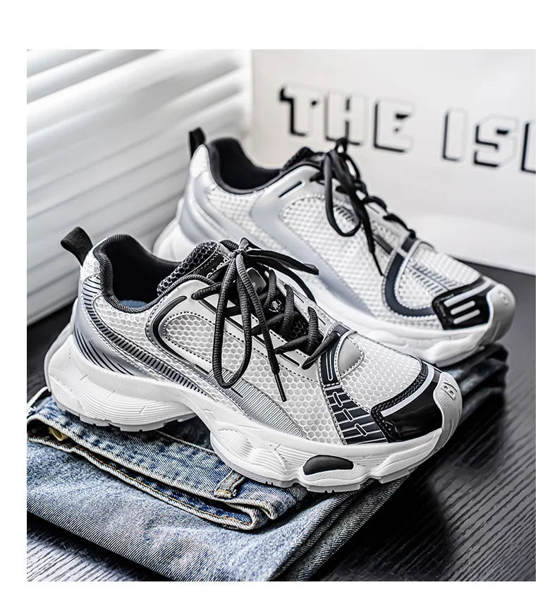 2025 New Autumn and Winter Dad Shoes for Men Couples Shoes, Thick Soles, Increased Genuine Leather, Breathable, Polis