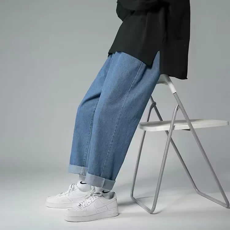 Jeans Men Wide Leg Cargo Pants Streetwear Baggy Men Korean Fashion Loose Straight Male Clothing Y2K Hip Hop Style Male Trousers - Premium Kiosk