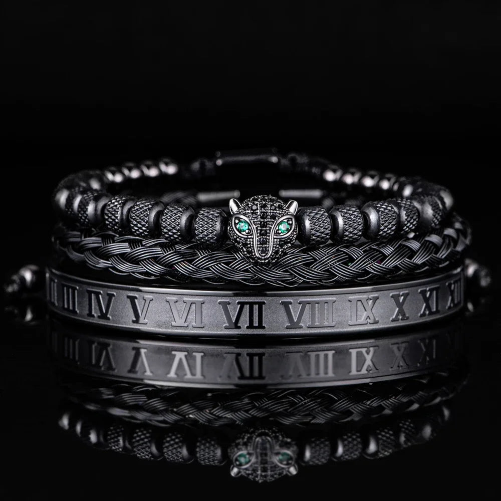 3pcs/set Luxury Set Trendy customized Bracelets wholesale Men Jewelry Bracelets