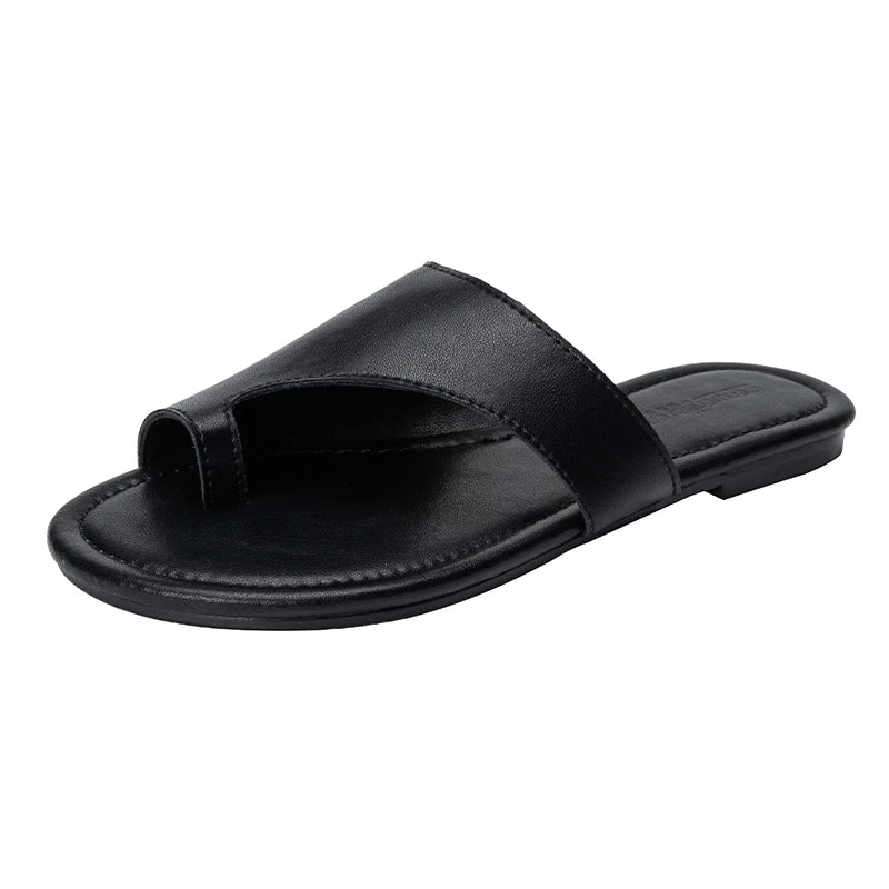 Women Slippers New Summer Fashion Flip Flops Comfortable and Versatile Low Heeled Wear Resistant Beach Beige Slippers - Premium Kiosk