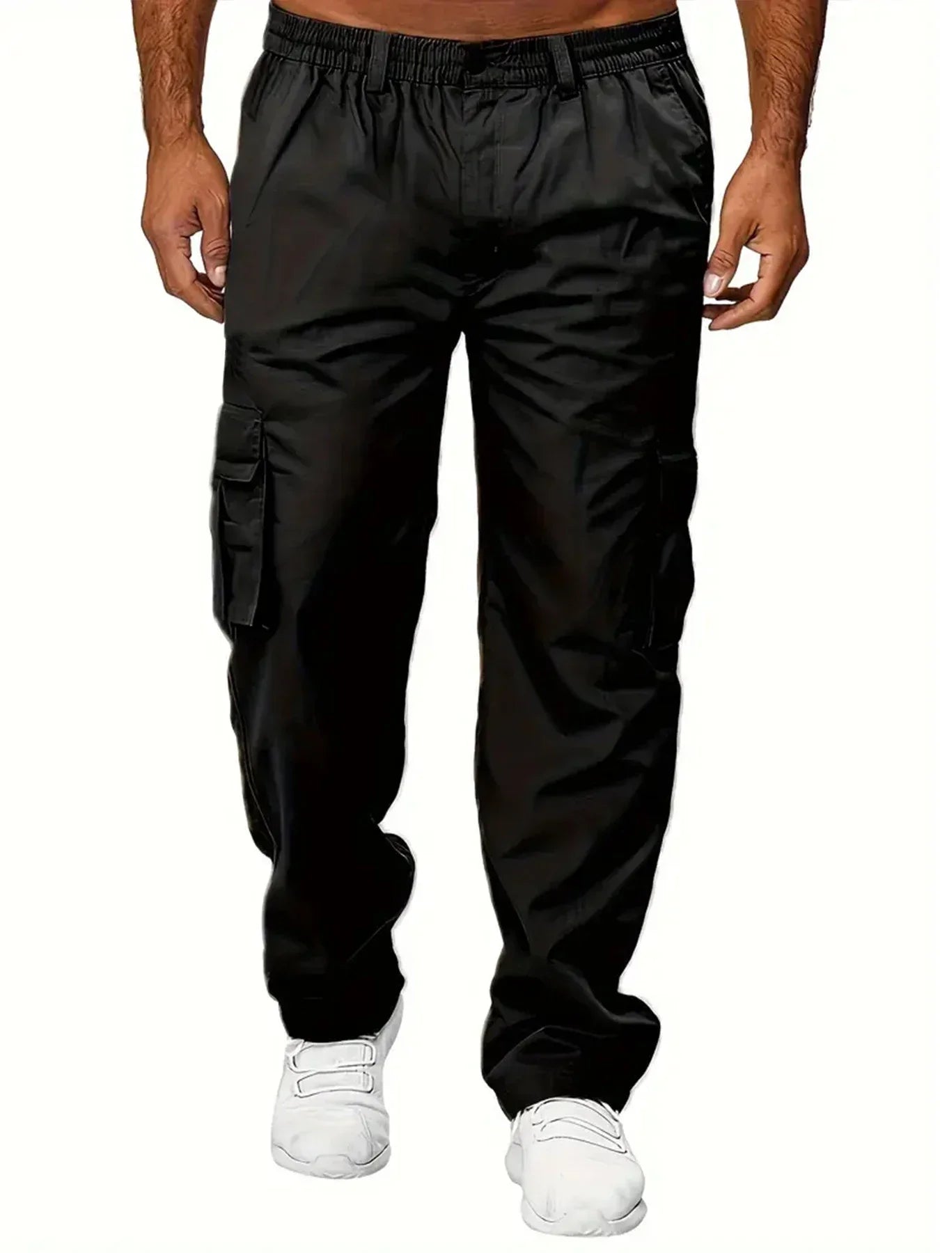 Men's Cargo Pants Sweatpants Outdoor Loose Straight Long Trousers Summer Casual Multi-Pocket Durable Workwear Male Trousers - Premium Kiosk