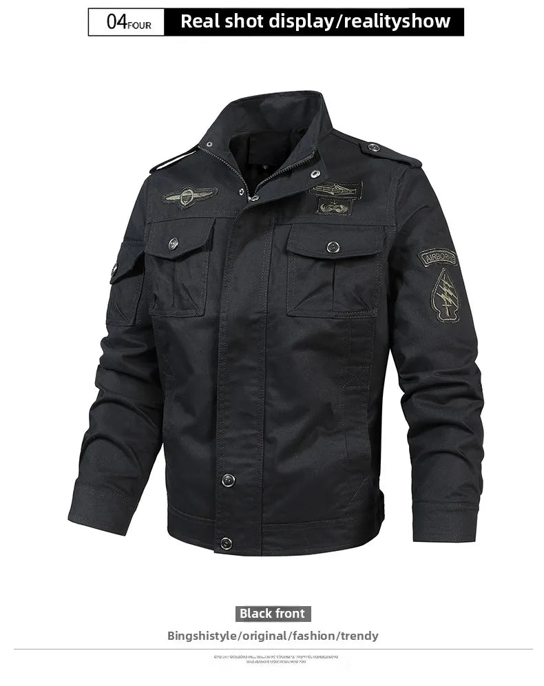 2025 Mens Jacket Fashion Trend Workwear Vintage Coat Winter Warm Windproof Casual Outwear Military jacket pilot