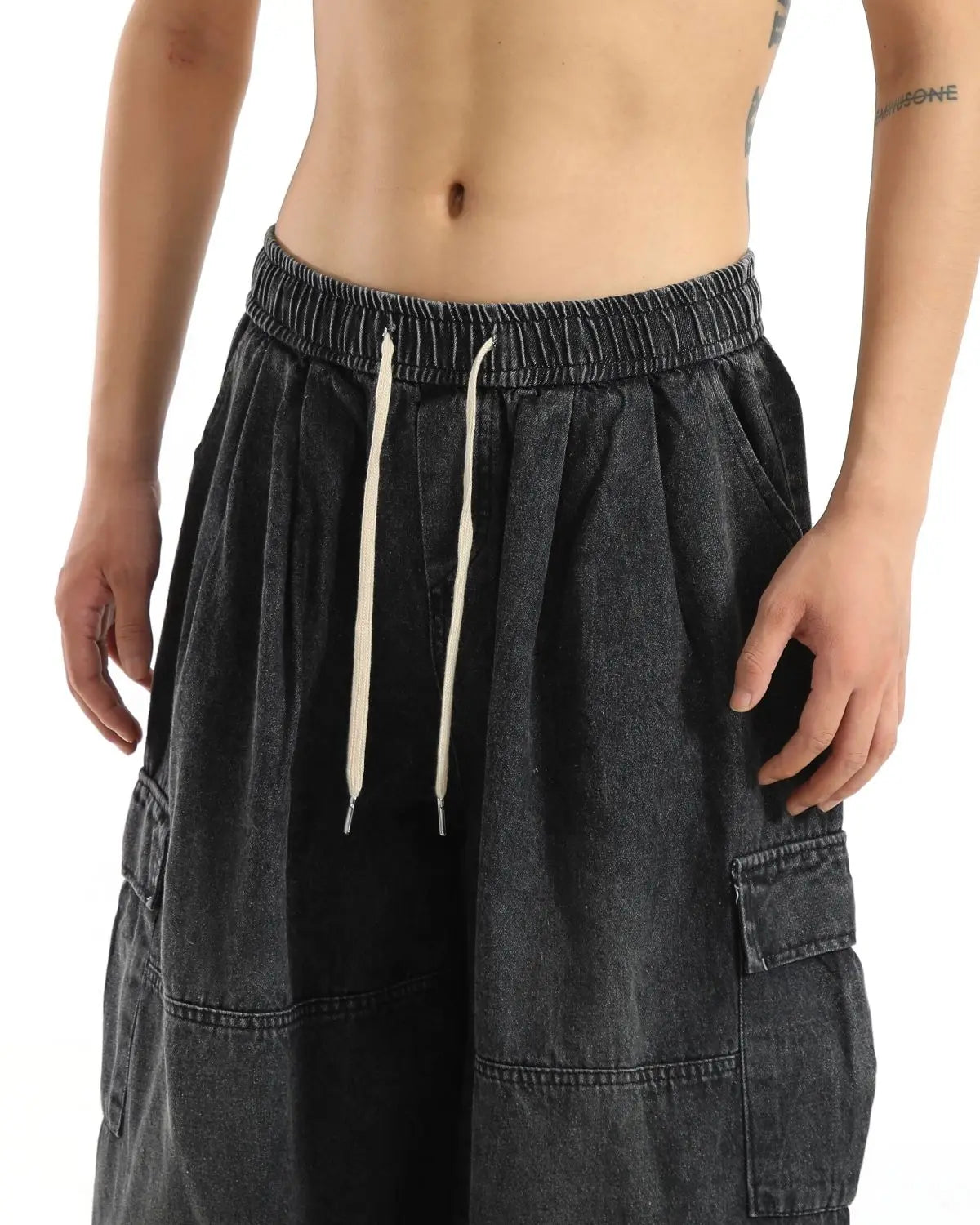 Y2k Black Baggy Cargo Jeans Trousers Men Streetwear Casual Hippie Jogging Wide leg Oversize Old Money Vintage Denim Pants - Premium Kiosk