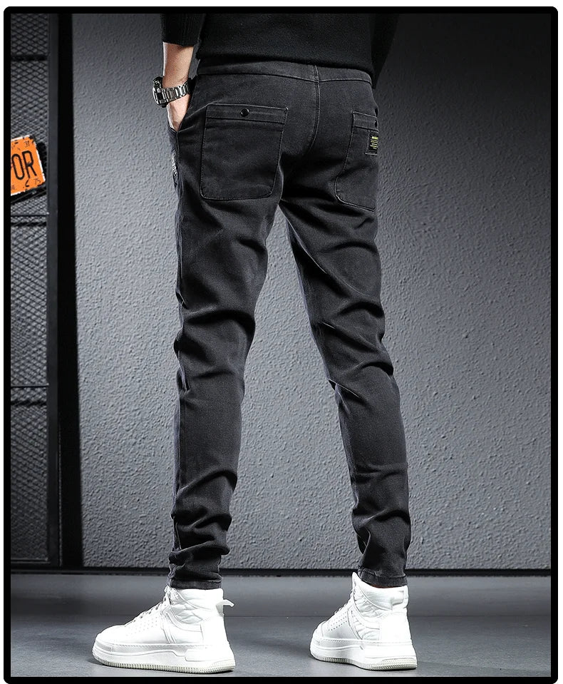Spring Summer Black Gray Cargo Jeans Men Streetwear Denim Jogger Pants Men Baggy Harem Jean Trousers cargo pants men jeans - Premium Kiosk