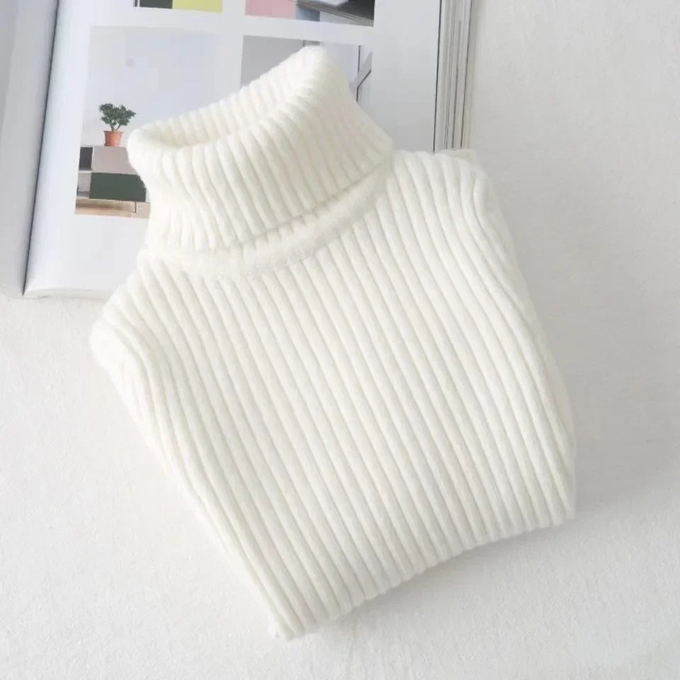 2024 New Sweater Kids Sweaters Autumn Girls Turtleneck Sweaters 1-9Yrs Baby Boys Pullover Winter Knitted Bottoming Boys Sweaters