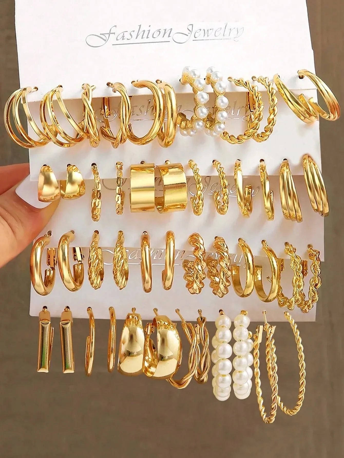 24 pairs of simple fashion women's earrings set geometric design suitable for ladies daily party vacation wear holiday gifting