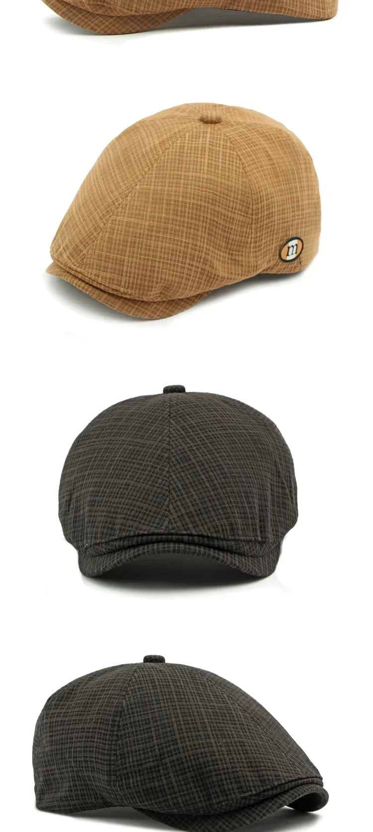 2025 New Hats for Men and Women Wearing British Retro Beret Hat Fashion Casual Berets Caps for Women Solid Color Adjustable Cap