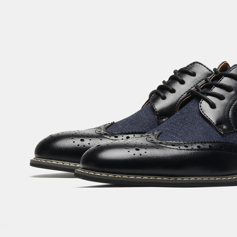 2025 New Brogue Dress Shoes Man Wedding Leather Social Shoe Male
