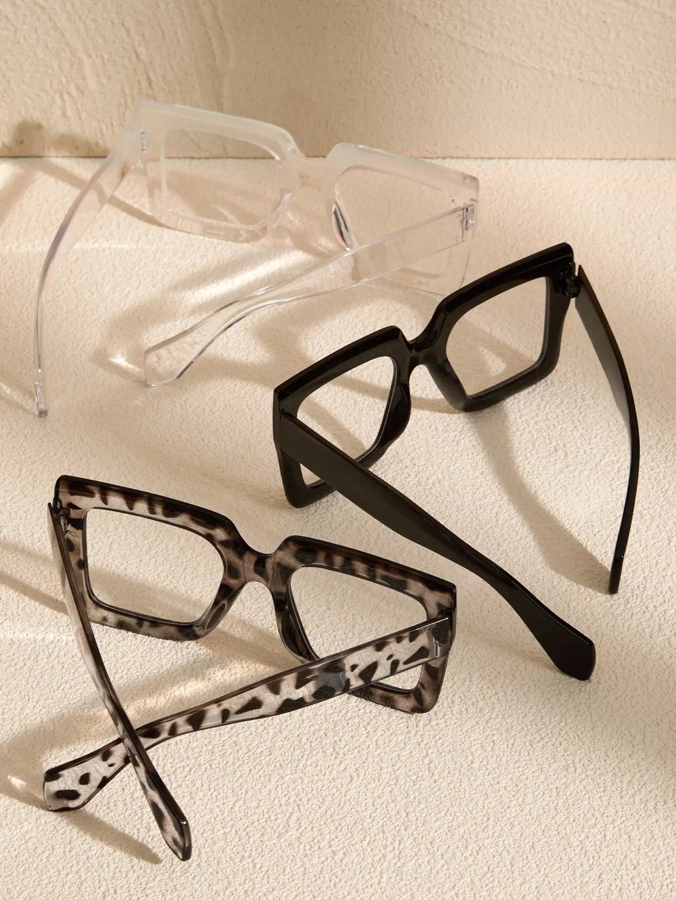 2/3/4PCS Fashion Classic Square Clear Glasses For Trendy Women Daily Life Cool Men Reading Clothing Accessories.