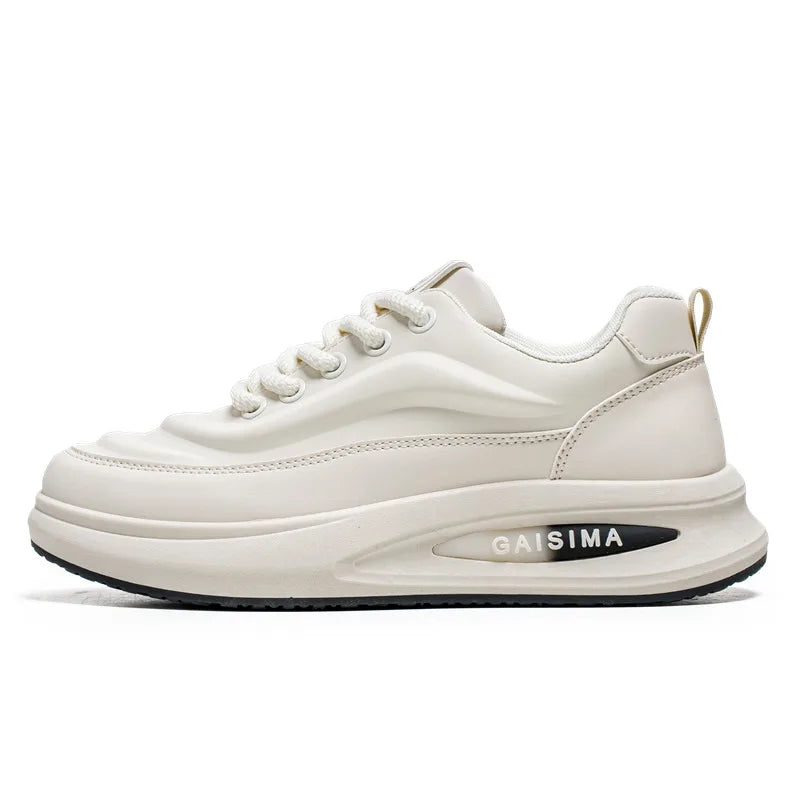 2024 New Four Seasons Leisure Sports Leather Men's Daddy Shoes Fashion Comfortable Sports Leisure Shoes Thick Sole Sneakers