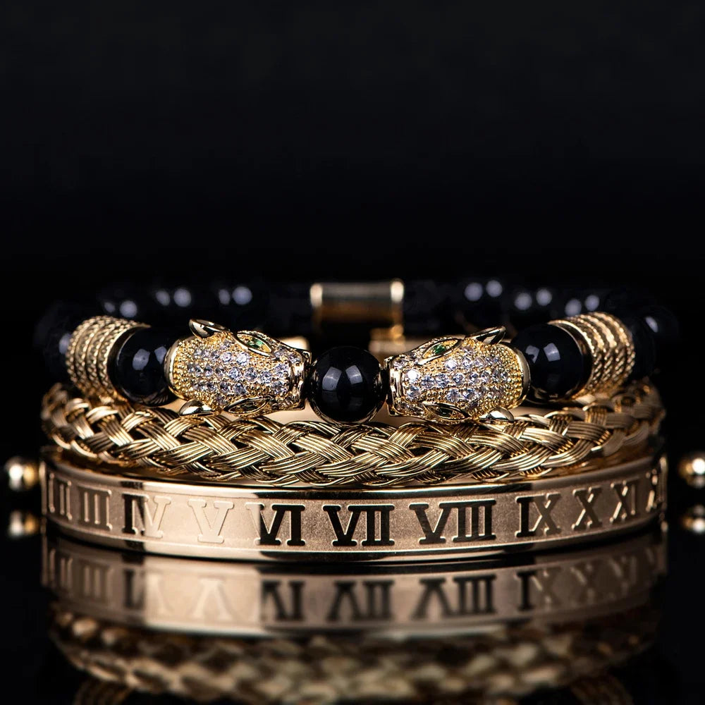 3pcs/set Luxury Set Trendy customized Bracelets wholesale Men Jewelry Bracelets