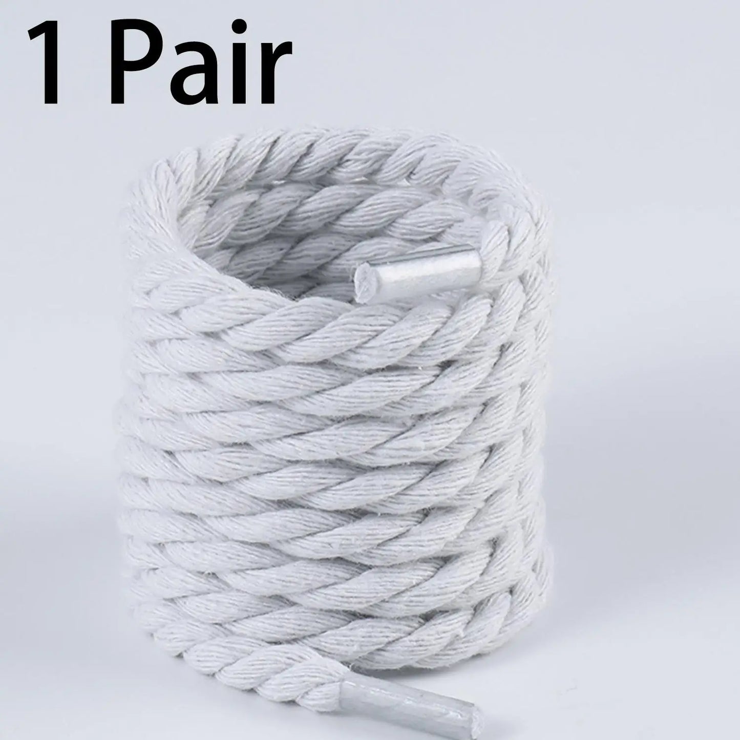2pcs Bold Cotton Linen Twist Weave Shoelaces Round Rope Laces 120CM Men Women Trend Personality Sport Casual Shoes Laces