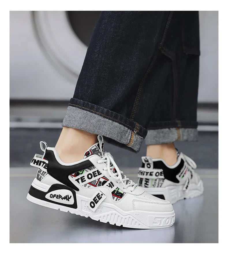 2025 new men's shoes for spring, breathable, niche, trendy, versatile, casual board shoes, height increasing sports shoes