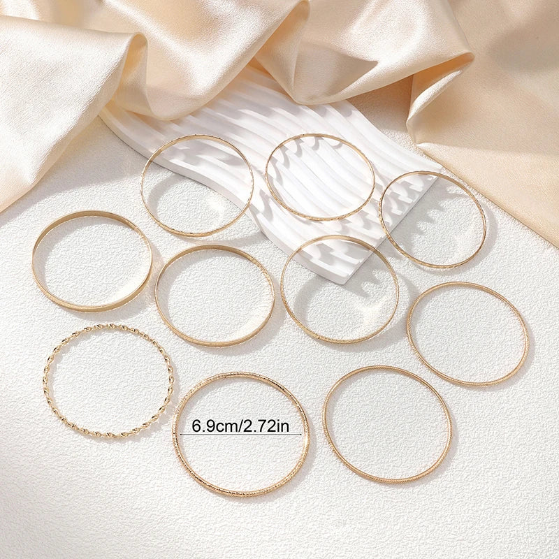 1Set Retro Boho Multi-layer Stacking Bracelets Set For Women Girls Versatile Bracelets Jewelry Accessories Gifts