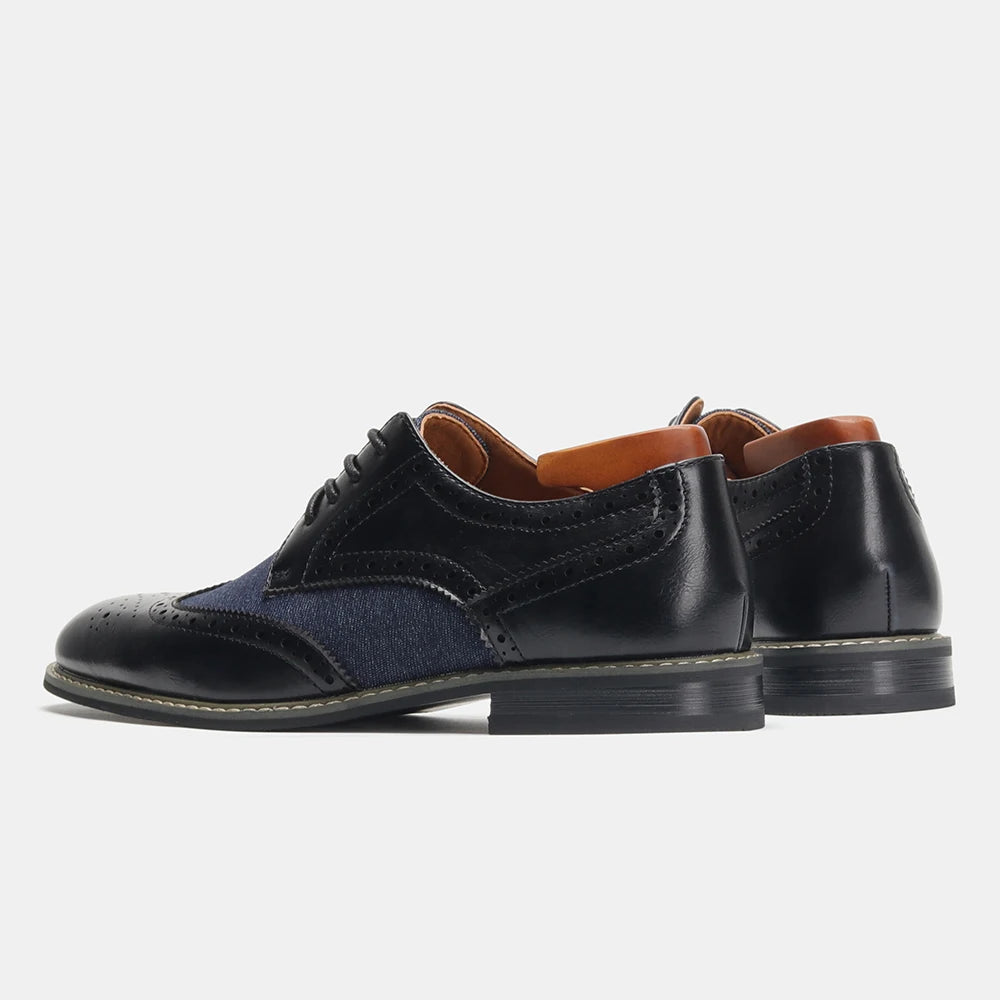 2025 New Brogue Dress Shoes Man Wedding Leather Social Shoe Male