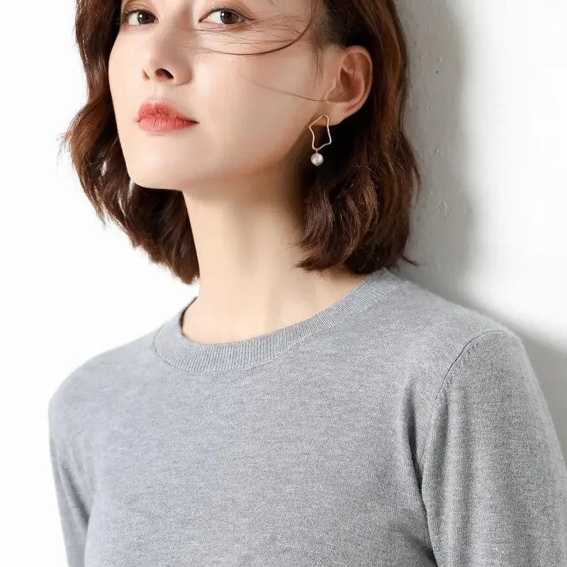 Women Sweaters 2024 O-neck Long Sleeve Autumn Winter Pullovers Fashion Korean Sweaters Bottoming Shirts Slim Knitwear Jumpers