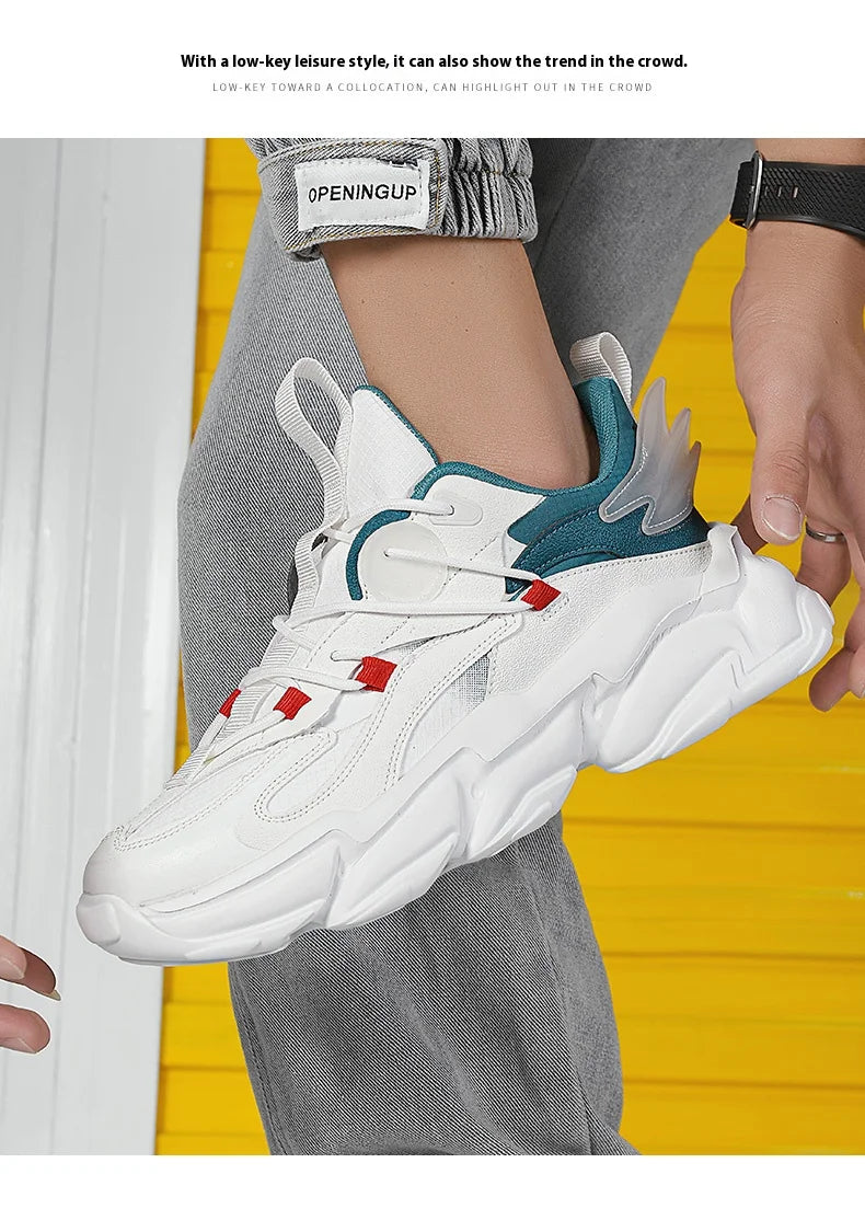 2025 new fashion platform daddy shoes men's ins port fashion shoes male personality popular leisure running shoes