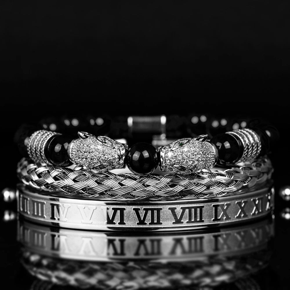 3pcs/set Luxury Set Trendy customized Bracelets wholesale Men Jewelry Bracelets
