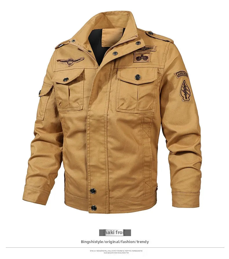 2025 Mens Jacket Fashion Trend Workwear Vintage Coat Winter Warm Windproof Casual Outwear Military jacket pilot