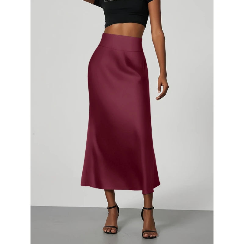 Women's Long Dresses Classic Fashion Elegant High Stretch Solid Colour Long Dresses Suitable for Dating and Shopping