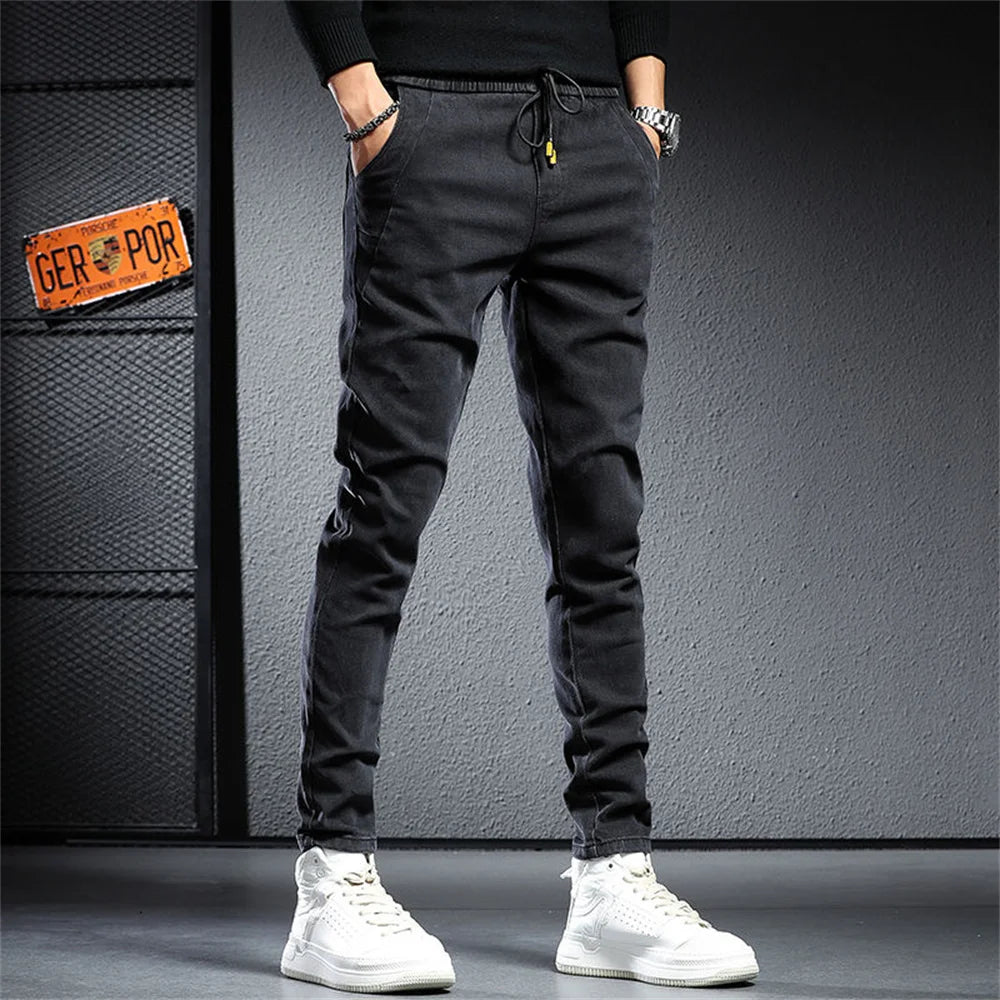 Spring Summer Black Gray Cargo Jeans Men Streetwear Denim Jogger Pants Men Baggy Harem Jean Trousers cargo pants men jeans - Premium Kiosk