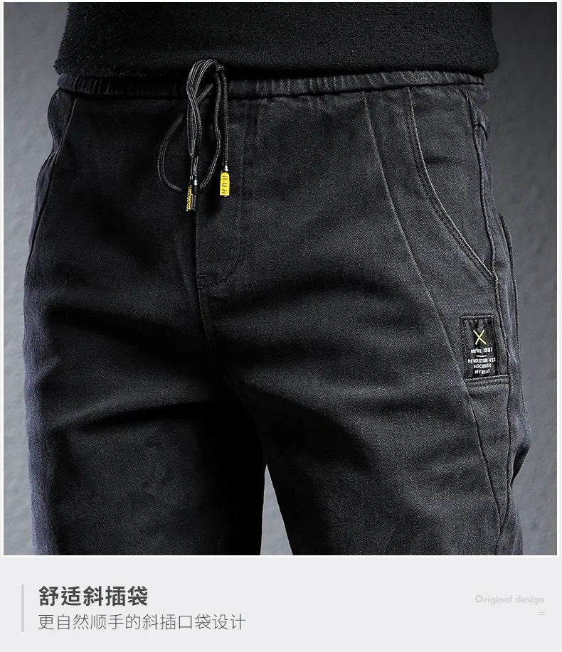 Spring Summer Black Gray Cargo Jeans Men Streetwear Denim Jogger Pants Men Baggy Harem Jean Trousers cargo pants men jeans - Premium Kiosk