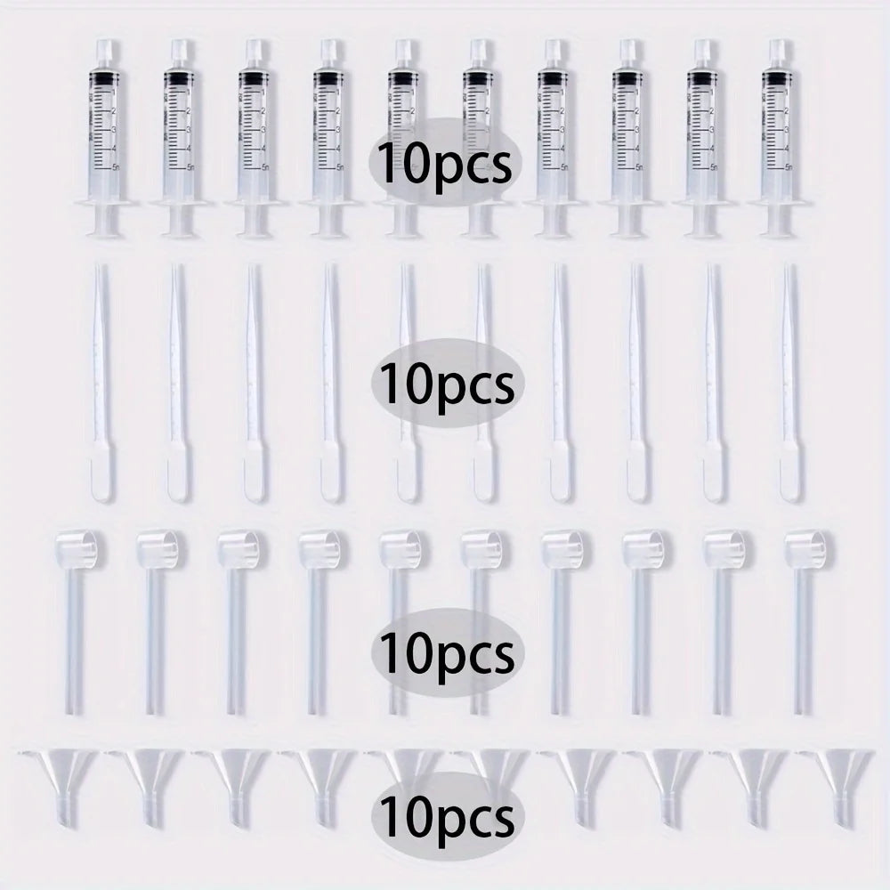 20/40pcs perfume supplement set: plastic funnel, pipette, dropper and syringe-ideal for travel and DIY cosmetics