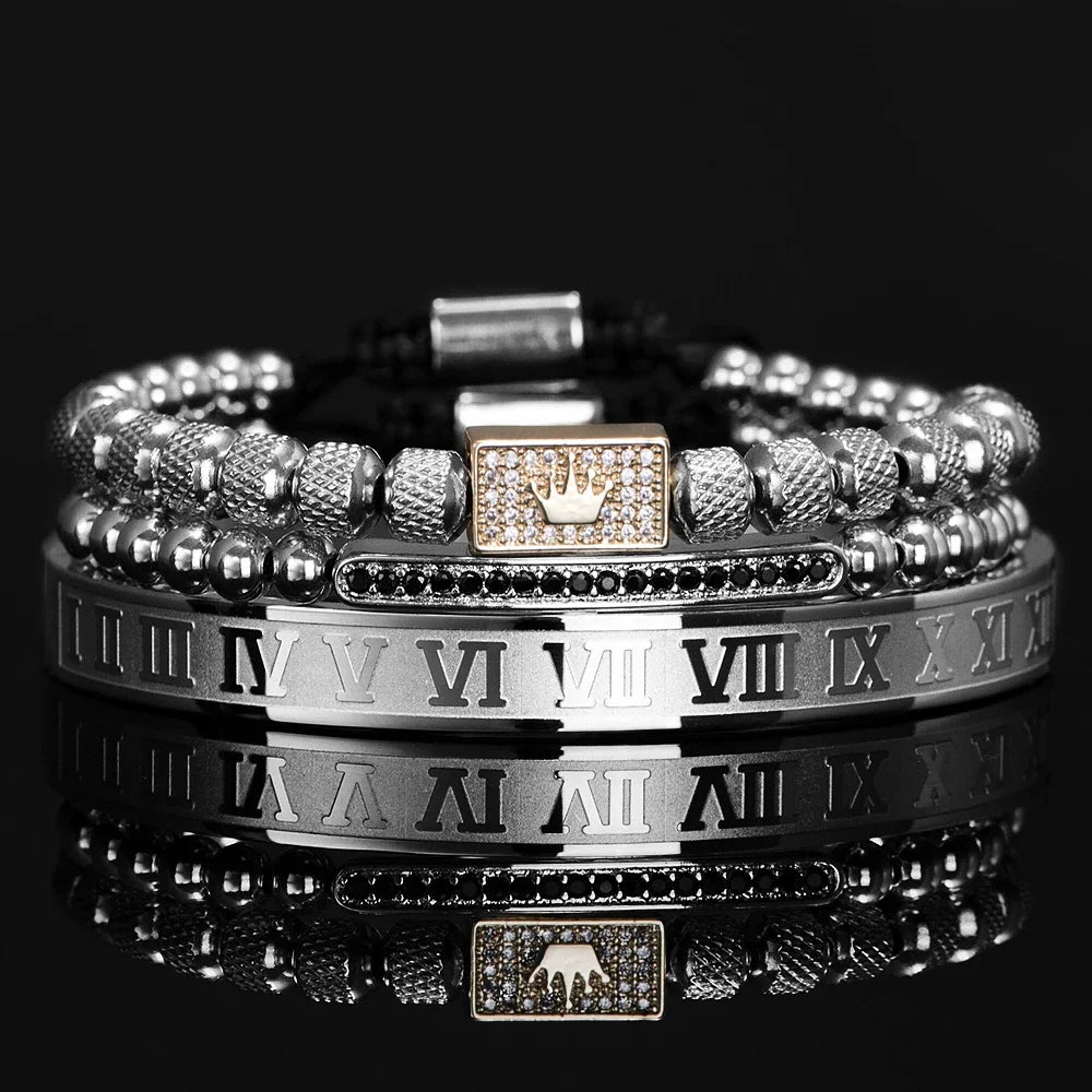 3pcs/set Luxury Set Trendy customized Bracelets wholesale Men Jewelry Bracelets