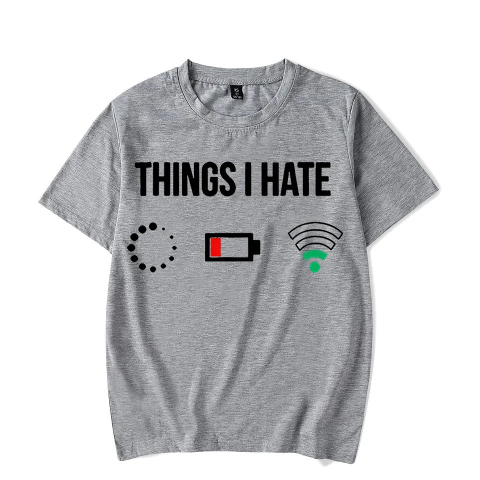 T Shirts for Men Vintage T-shirts Fashion Trend Men Camisas This I Hate Printed T-shirt Luminous Summer T-shirts Tops Camisetas