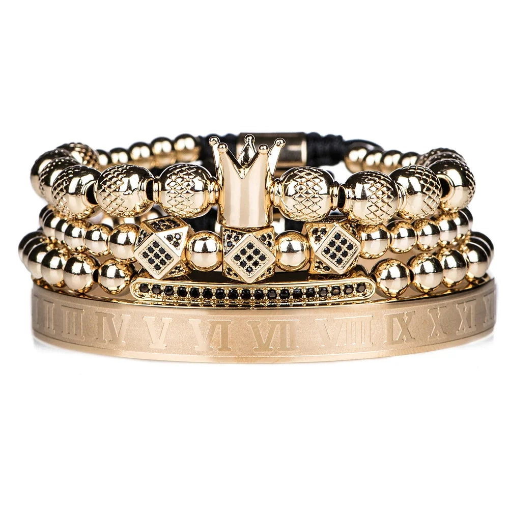 3pcs/set Luxury Set Trendy customized Bracelets wholesale Men Jewelry Bracelets