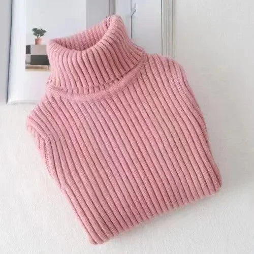2024 New Sweater Kids Sweaters Autumn Girls Turtleneck Sweaters 1-9Yrs Baby Boys Pullover Winter Knitted Bottoming Boys Sweaters