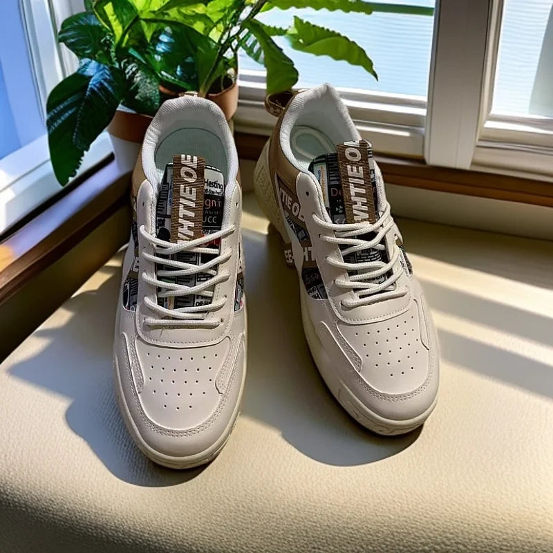 2025 new men's shoes for spring, breathable, niche, trendy, versatile, casual board shoes, height increasing sports shoes