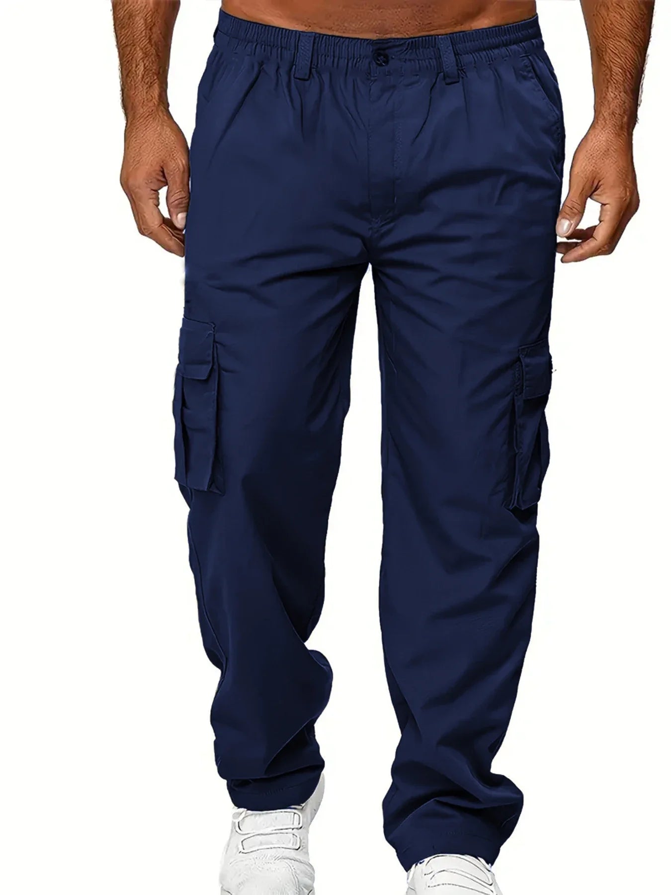 Men's Cargo Pants Sweatpants Outdoor Loose Straight Long Trousers Summer Casual Multi-Pocket Durable Workwear Male Trousers - Premium Kiosk