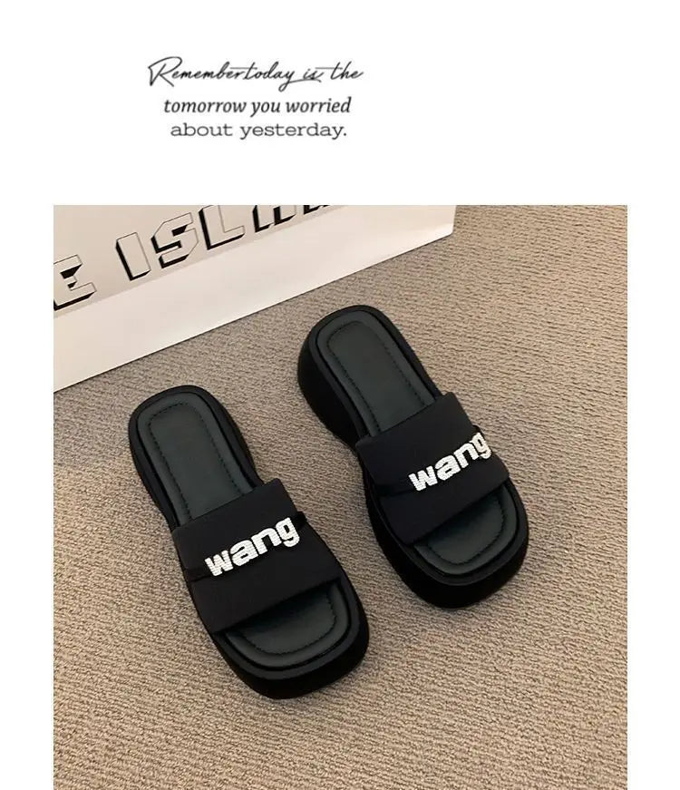 Women's Slippers 2025 New Fashion Comfortable Platform Sandals Concise Outdoor Women‘s Closed Toe Beach Muje Summer Shoes - Premium Kiosk
