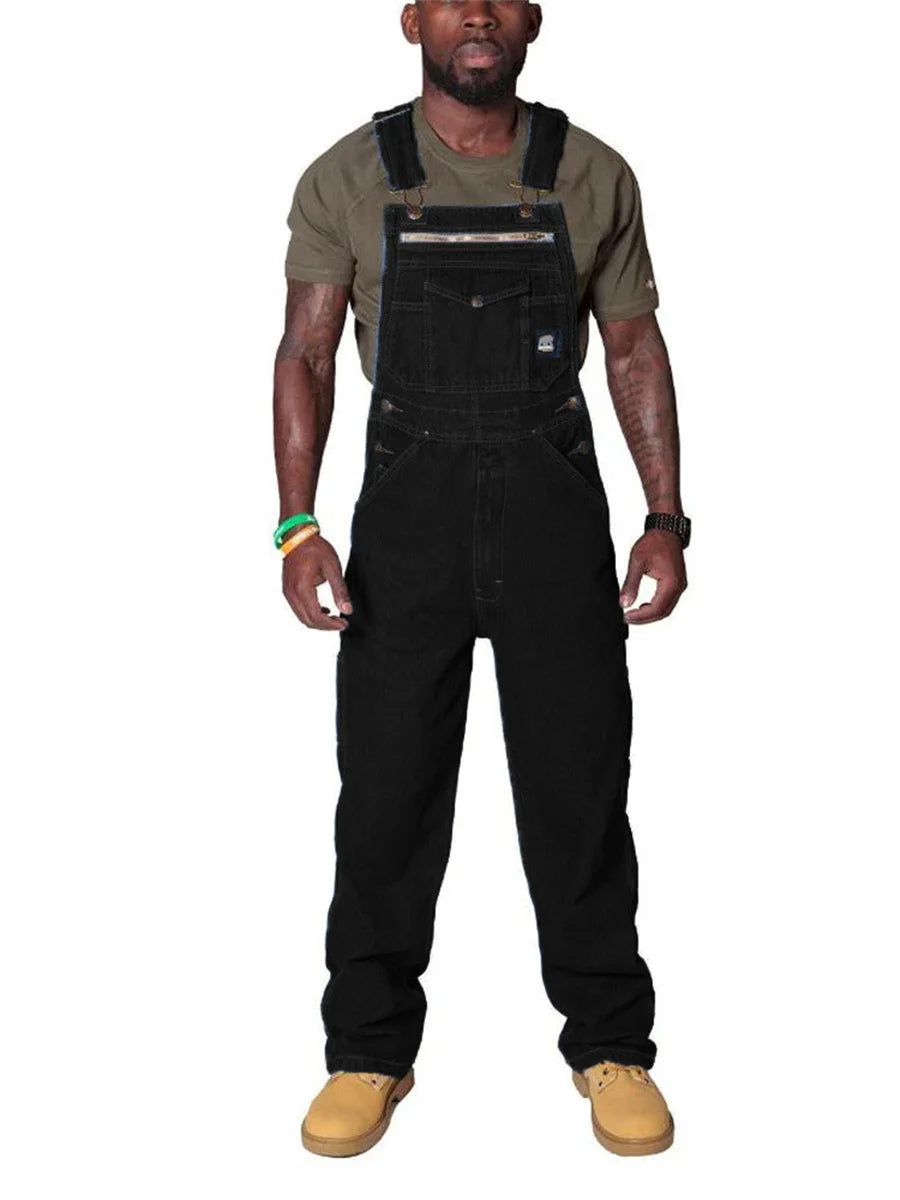 Mens Jeans Cargo Trousers Overalls for Men Fashion Denim Jumpsuit Oversized Bib Pants Men's Clothing Straight Streetwear - Premium Kiosk