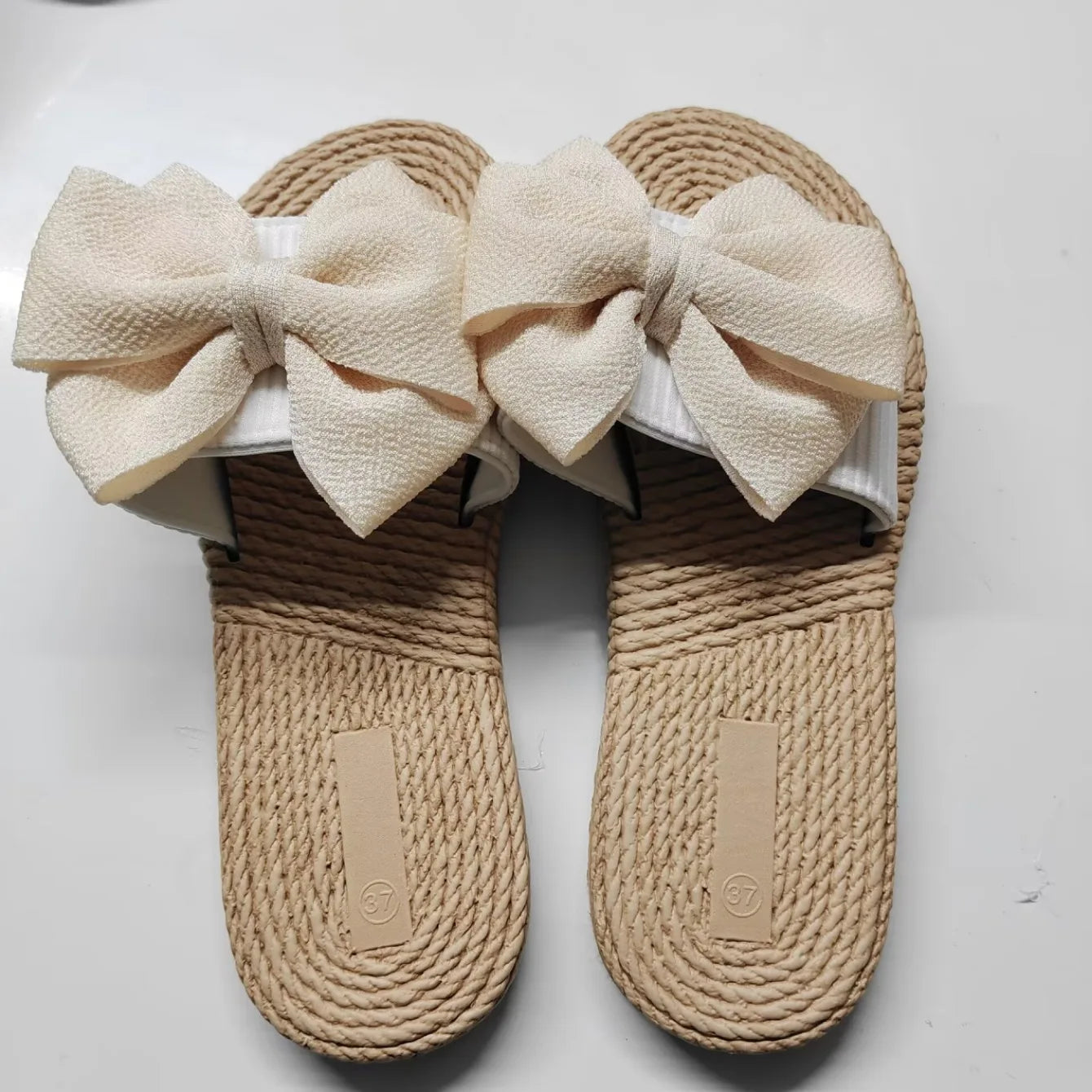Women Slippers Fashion Trend Bow Anti Slip Sandals Wear-resistant Comfortable Soft Sole Flat Heel Slippers Home Slides Women - Premium Kiosk