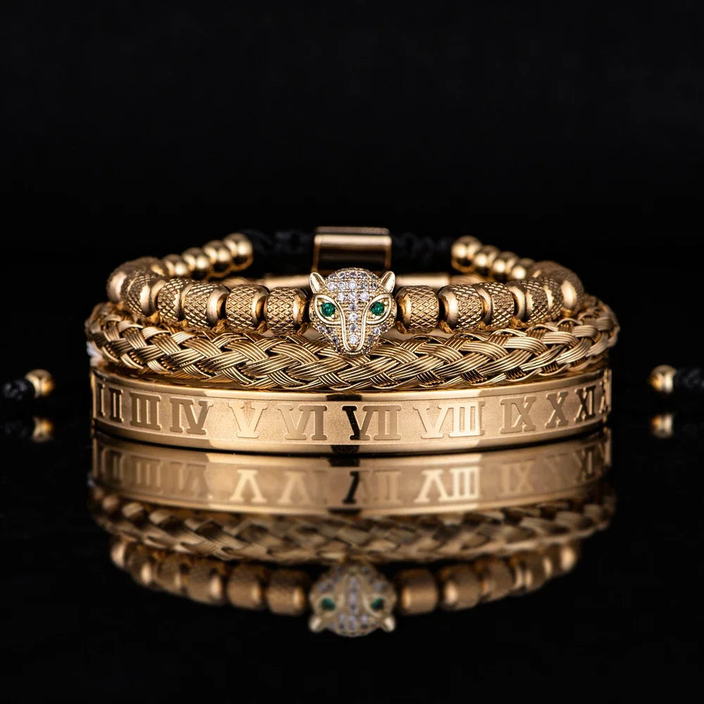 3pcs/set Luxury Set Trendy customized Bracelets wholesale Men Jewelry Bracelets