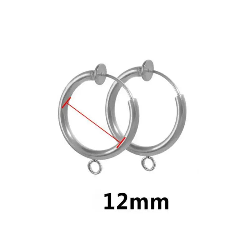 10pcs/lot Stainless Steel DIY Earrings Round Hoop Earring Clasps Fittings Base DIY Jewelry Earrings Making Supplies Finding