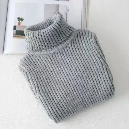2024 New Sweater Kids Sweaters Autumn Girls Turtleneck Sweaters 1-9Yrs Baby Boys Pullover Winter Knitted Bottoming Boys Sweaters