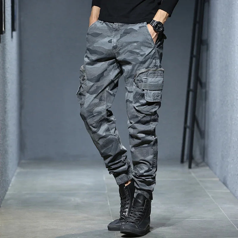 2025 Cargo Joggers Pants Men Casual Hiphop MultiPocket Male Trousers Sweatpants Streetwear Tactical Track KhakiCamouflage Pants - Premium Kiosk