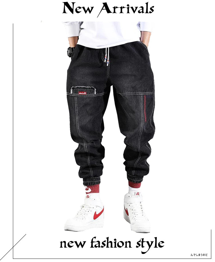 2025 New Streetwear Hip Hop Cargo Pants Men's jeans Cargo Pants Elastic Harun pants Joggers Pants In Autumn and Spring Men Cloth - Premium Kiosk