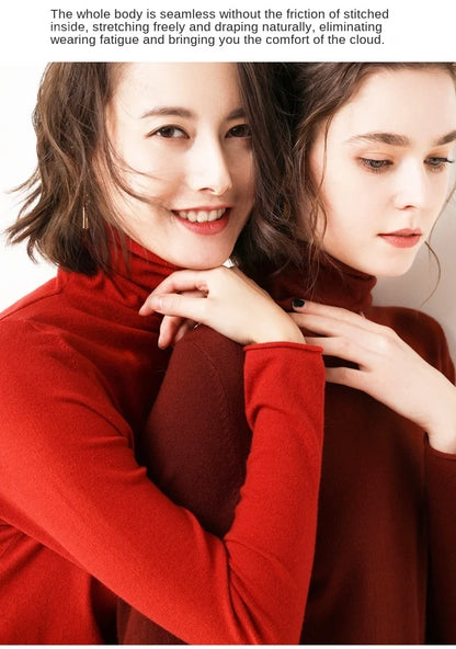 Women's Sweaters Autumn Winter Turtleneck Casual cashmere Knitted Jumper Elegant Fashion Slim Elasticity wool Pullover Tops Fema