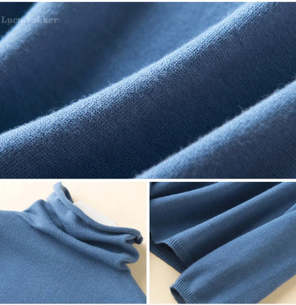 Women's Sweaters Autumn Winter Turtleneck Casual cashmere Knitted Jumper Elegant Fashion Slim Elasticity wool Pullover Tops Fema