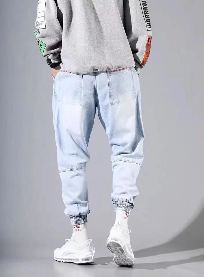 2025 New Streetwear Hip Hop Cargo Pants Men's jeans Cargo Pants Elastic Harun pants Joggers Pants In Autumn and Spring Men Cloth - Premium Kiosk