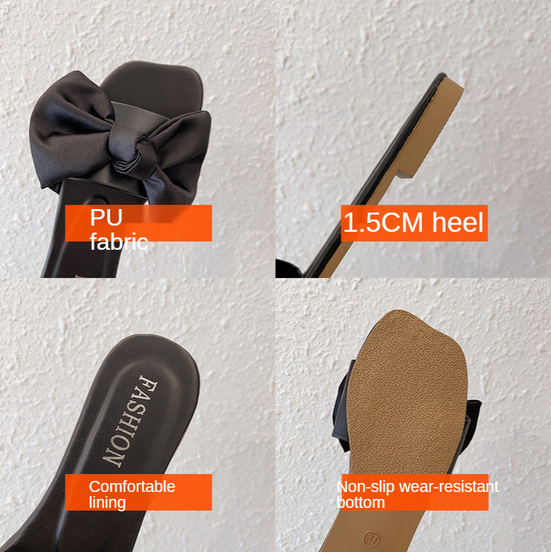 Women's Slippers  Platform Shoes Sandals Female 2021 Sexy Bow  Flat Slippers for Ladies Beach Vacation Women Summer Flip-flops